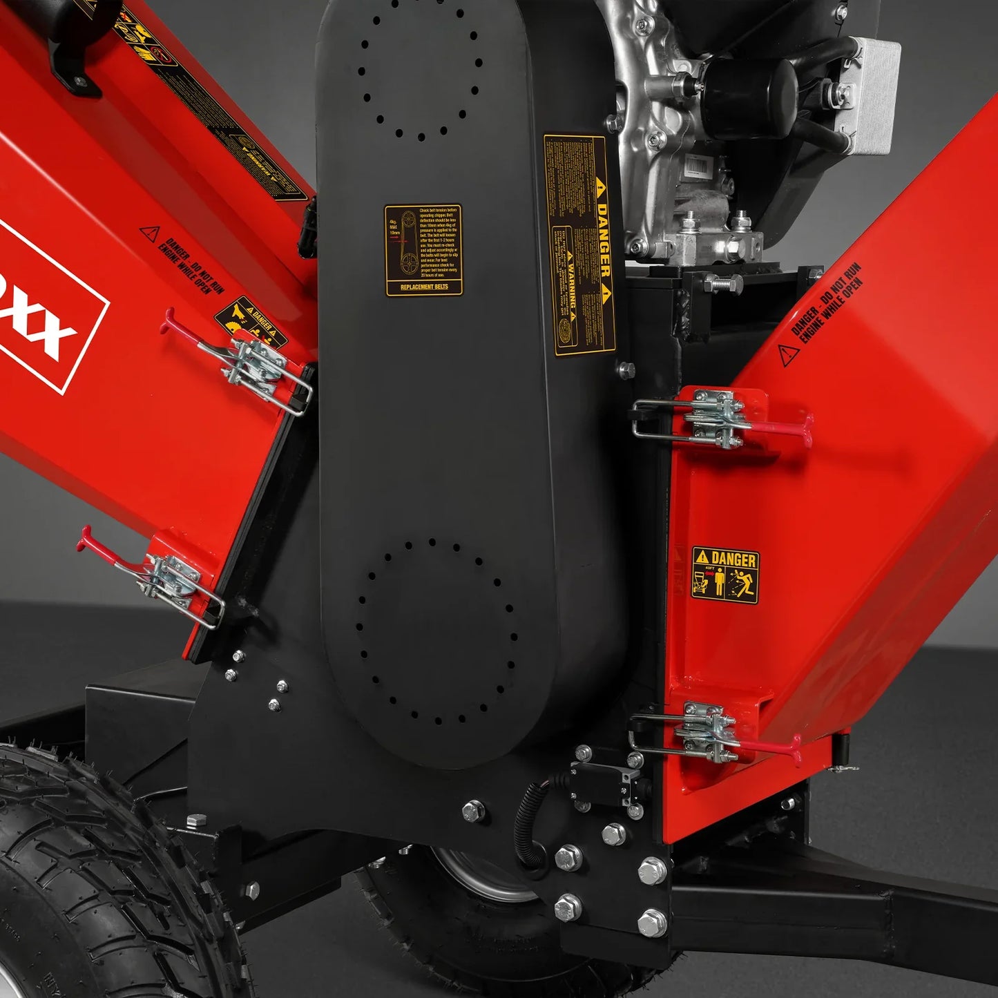 8 inch ZONSEN E-Start 1000cc 35hp Gas Powered 4 - Wheel Drum Wood Chipper with Taillight , B200