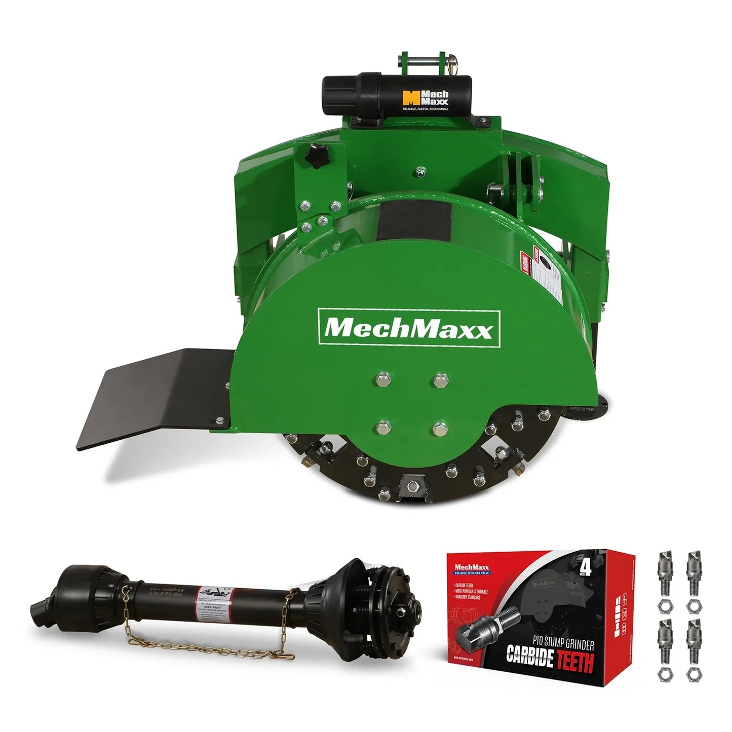 3-Point Hitch PTO Stump Grinder with 34 Carbide Teeth (PTO Shaft Included with Slip Clutch), for 15-45HP Tractor, SG24
