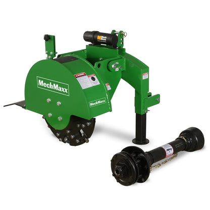 3-Point Hitch PTO Stump Grinder with 34 Carbide Teeth (PTO Shaft Included with Slip Clutch), for 15-45HP Tractor, SG24